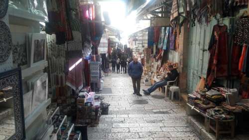 Mercado da cidade velha em Jerusalém